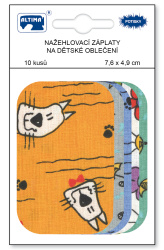 Nažehlovací záplaty s potiskem malé 10 ks - pejsci oranžoví + mix